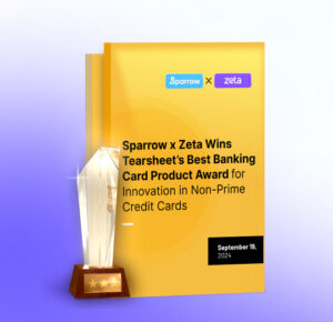 Sparrow x Zeta Wins Tearsheet’s Best Banking Card Product Award