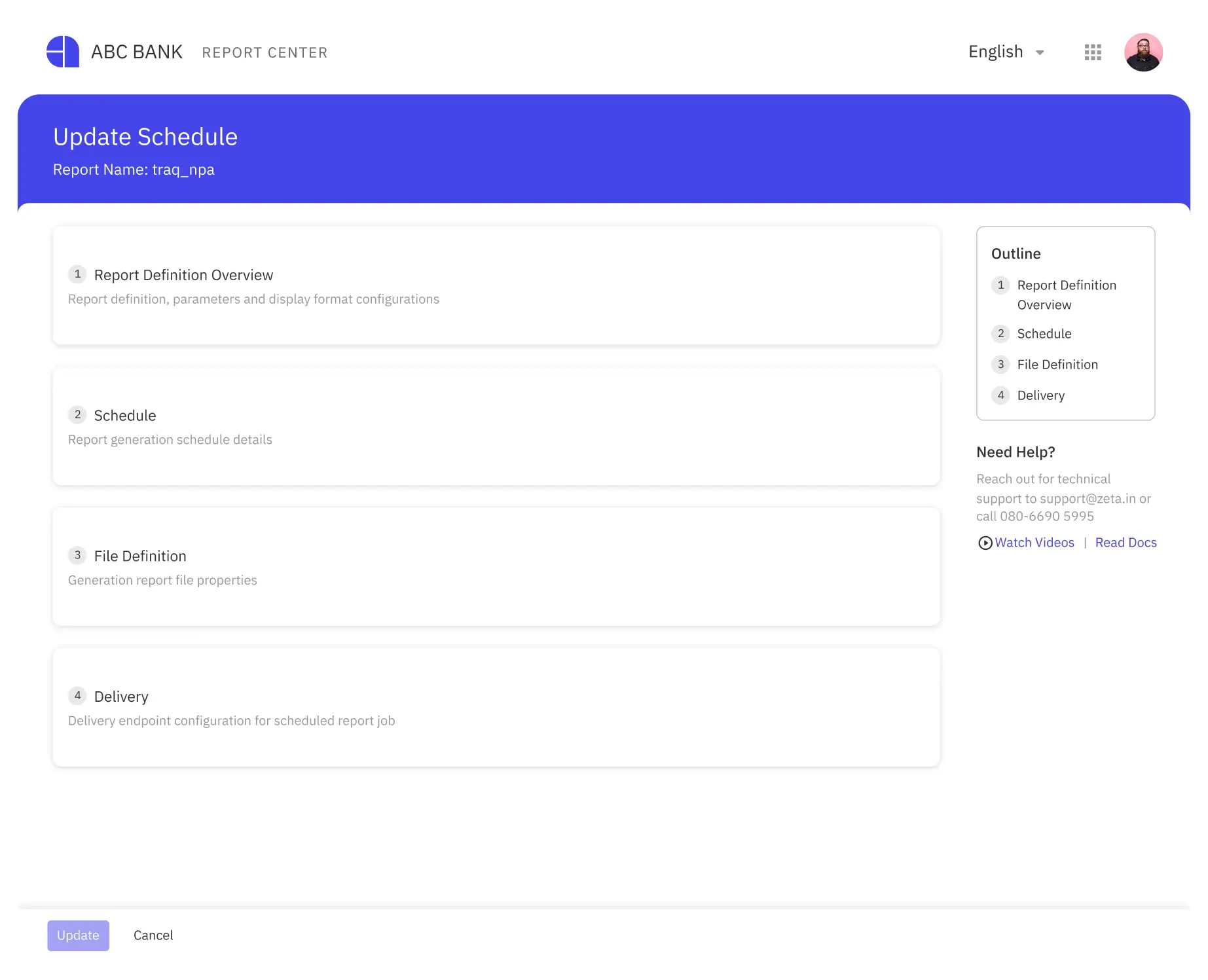 A web admin interface screenshot representing Zeta Tachyon's config-as-code approach allowing to configure and manage innovative financial product bundles across products, events, subscriptions, workflows, data extensions, and more.