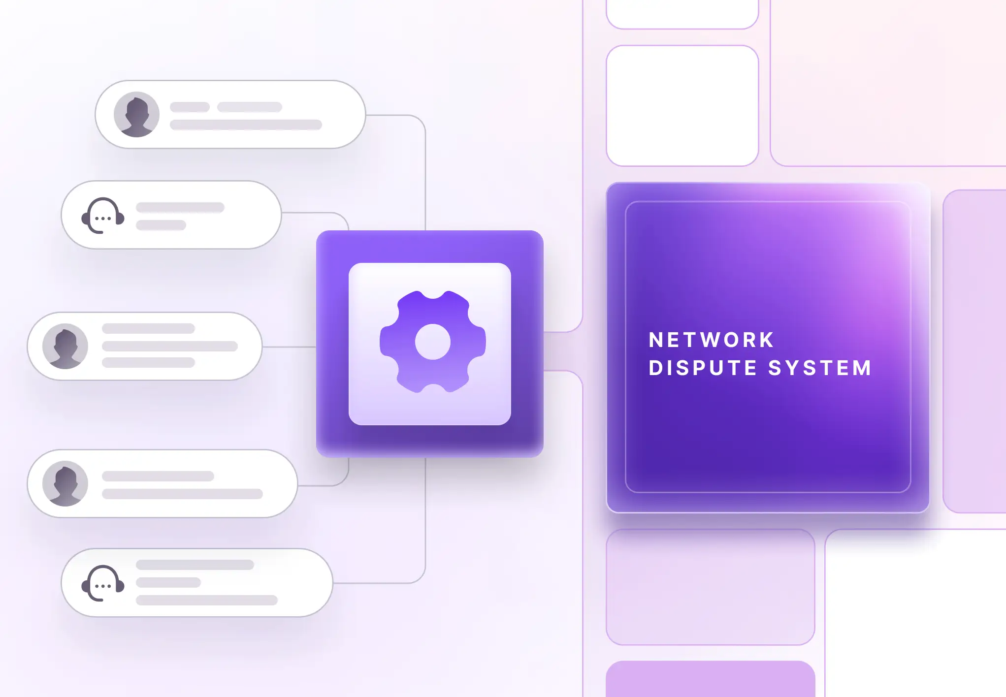 Image shows a visual representation of a network dispute system of Zeta's saturn operation center platform.