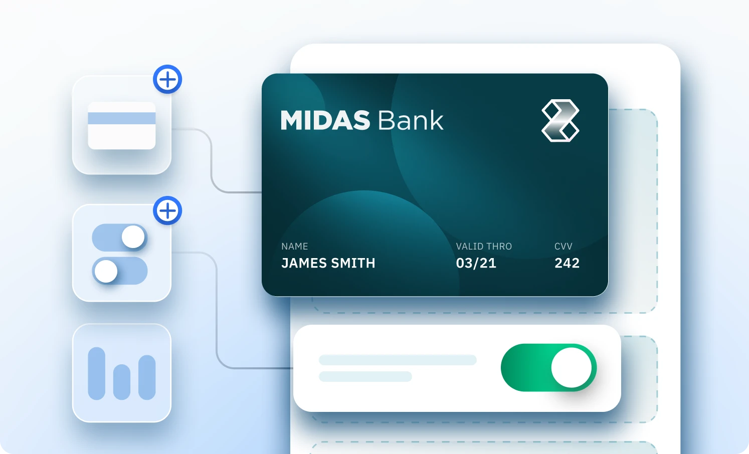 The image shows a mock-up of a multiple mobile phone screen with digital card representing Zeta’s Neutrino, a digital banking experience platform for cards and loans that provides SDKs and plugins to build cross channel mobile and web apps.