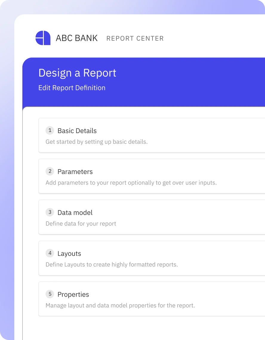 A screenshot of the Zeus Data Suite platform's low-code report builder for custom extracts.