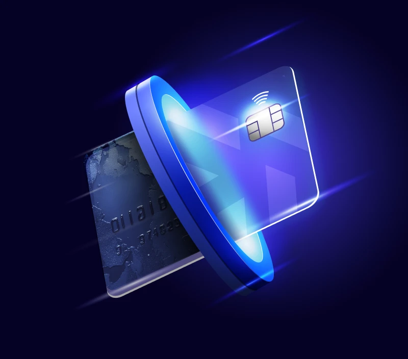 The image features a payment card with blue motion streaks, symbolizing speed, innovation, and digital transformation, highlighting Zeta’s next-gen banking solutions at CBA Live 2025.